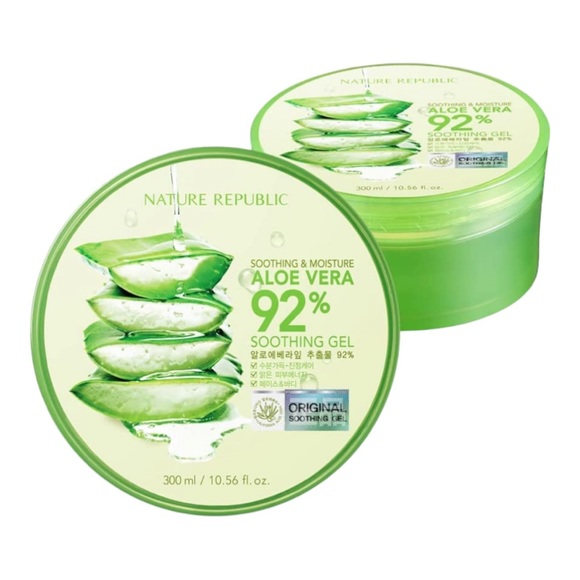 NATURE REPUBLIC ALOE VERA 92% SOOTHING GEL 300ML X2 - BRAND NEW/SEALED - Picture 1 of 5